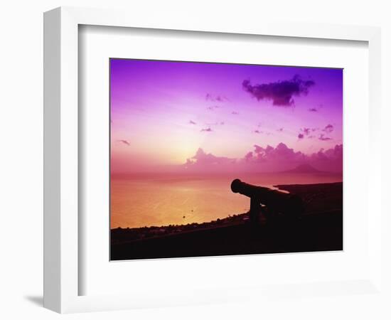 Lone Brimstone Hill Fortress Cannon at Sunset-Bob Krist-Framed Photographic Print