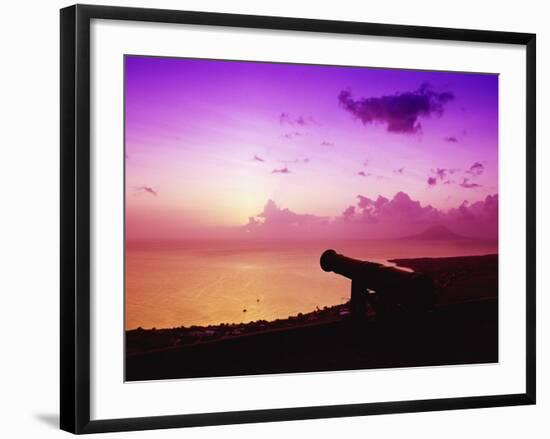 Lone Brimstone Hill Fortress Cannon at Sunset-Bob Krist-Framed Photographic Print