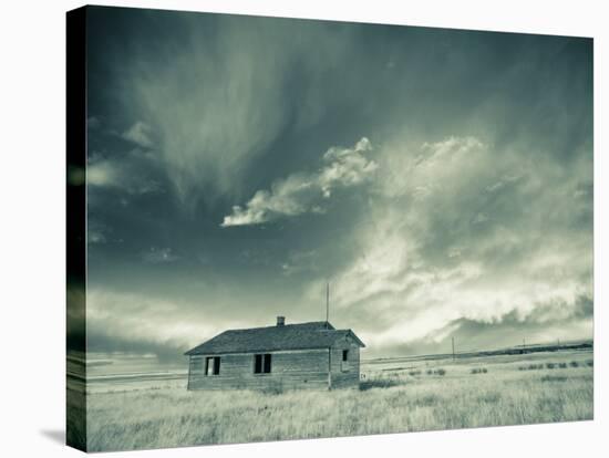 Lone Building, Cardston, Alberta, Canada-Walter Bibikow-Stretched Canvas