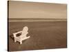 Lone Chair on Empty Beach-null-Stretched Canvas