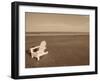 Lone Chair on Empty Beach-null-Framed Premium Photographic Print