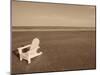 Lone Chair on Empty Beach-null-Mounted Premium Photographic Print