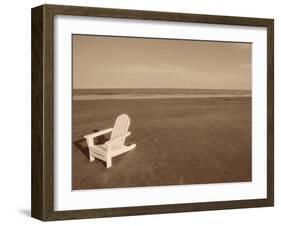 Lone Chair on Empty Beach-null-Framed Photographic Print