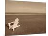 Lone Chair on Empty Beach-null-Mounted Photographic Print