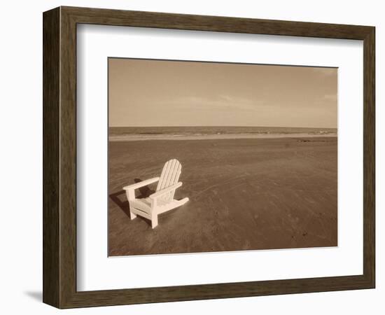 Lone Chair on Empty Beach-null-Framed Photographic Print