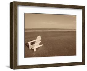 Lone Chair on Empty Beach-null-Framed Photographic Print