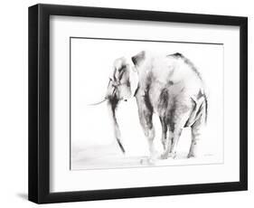 Lone Elephant Gray Crop-Aimee Del Valle-Framed Art Print