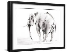 Lone Elephant Gray Crop-Aimee Del Valle-Framed Art Print