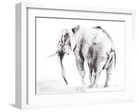 Lone Elephant Gray Crop-Aimee Del Valle-Framed Art Print