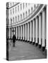 Lone Figure Walking along London's Park Crescent-johnbraid-Stretched Canvas