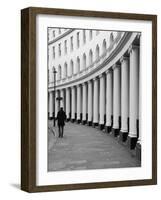 Lone Figure Walking along London's Park Crescent-johnbraid-Framed Photographic Print