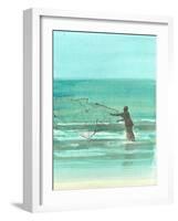 Lone Fisherman 1, 2015-Lincoln Seligman-Framed Giclee Print