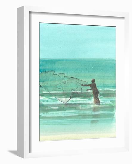 Lone Fisherman 1, 2015-Lincoln Seligman-Framed Giclee Print