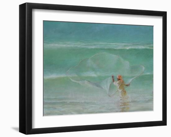 Lone Fisherman 2019-Lincoln Seligman-Framed Giclee Print