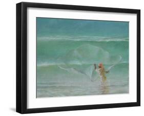 Lone Fisherman 2019-Lincoln Seligman-Framed Giclee Print