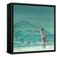 Lone Fisherman 3, 2015-Lincoln Seligman-Framed Stretched Canvas