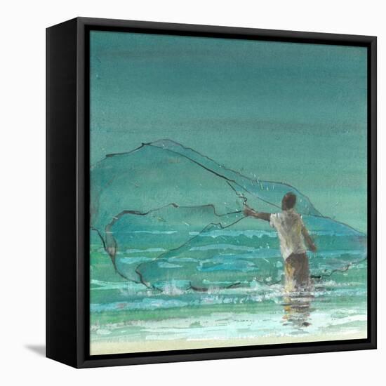 Lone Fisherman 3, 2015-Lincoln Seligman-Framed Stretched Canvas