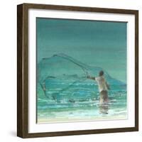 Lone Fisherman 3, 2015-Lincoln Seligman-Framed Giclee Print