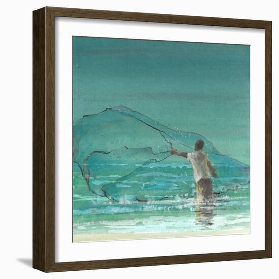 Lone Fisherman 3, 2015-Lincoln Seligman-Framed Giclee Print