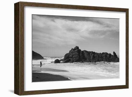 Lone Fisherman BW-Stan Hellmann-Framed Photo