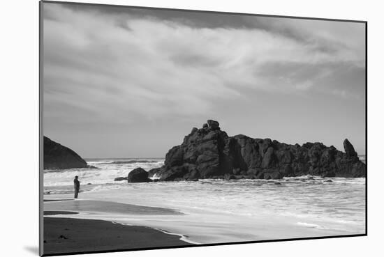 Lone Fisherman BW-Stan Hellmann-Mounted Photo