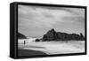 Lone Fisherman BW-Stan Hellmann-Framed Stretched Canvas