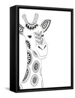 Lone Giraffe-Pam Varacek-Framed Stretched Canvas