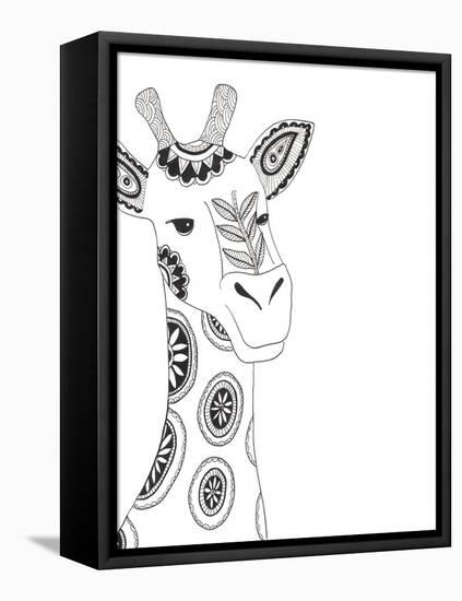 Lone Giraffe-Pam Varacek-Framed Stretched Canvas