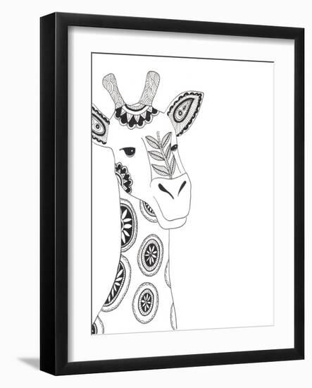 Lone Giraffe-Pam Varacek-Framed Art Print