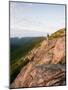 Lone hiker near the summit of Cadillac Mountain, Acadia National Park, Maine, USA-Jerry & Marcy Monkman-Mounted Photographic Print