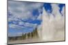 Lone Observer Watches Grand Geyser Erupt, Upper Geyser Basin, Yellowstone National Park-Eleanor Scriven-Mounted Photographic Print