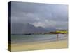 Lone Person on a Sandy Beach Under a Stormy Sky, Near Tully Cross, Connemara, Connacht-Gary Cook-Stretched Canvas