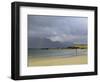 Lone Person on a Sandy Beach Under a Stormy Sky, Near Tully Cross, Connemara, Connacht-Gary Cook-Framed Photographic Print