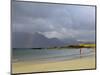 Lone Person on a Sandy Beach Under a Stormy Sky, Near Tully Cross, Connemara, Connacht-Gary Cook-Mounted Photographic Print