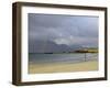 Lone Person on a Sandy Beach Under a Stormy Sky, Near Tully Cross, Connemara, Connacht-Gary Cook-Framed Photographic Print