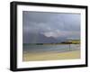 Lone Person on a Sandy Beach Under a Stormy Sky, Near Tully Cross, Connemara, Connacht-Gary Cook-Framed Photographic Print