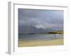 Lone Person on a Sandy Beach Under a Stormy Sky, Near Tully Cross, Connemara, Connacht-Gary Cook-Framed Photographic Print