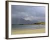 Lone Person on a Sandy Beach Under a Stormy Sky, Near Tully Cross, Connemara, Connacht-Gary Cook-Framed Photographic Print