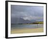 Lone Person on a Sandy Beach Under a Stormy Sky, Near Tully Cross, Connemara, Connacht-Gary Cook-Framed Photographic Print