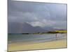 Lone Person on a Sandy Beach Under a Stormy Sky, Near Tully Cross, Connemara, Connacht-Gary Cook-Mounted Photographic Print