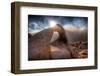 Lone Pine, California: a Woman Stands in Mobius Arch During Sunset-Brad Beck-Framed Photographic Print