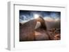 Lone Pine, California: a Woman Stands in Mobius Arch During Sunset-Brad Beck-Framed Photographic Print