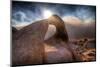 Lone Pine, California: a Woman Stands in Mobius Arch During Sunset-Brad Beck-Mounted Photographic Print