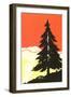 Lone Pine Silhouette-null-Framed Giclee Print