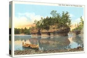 Lone Rock, Wisconsin Dells-null-Stretched Canvas