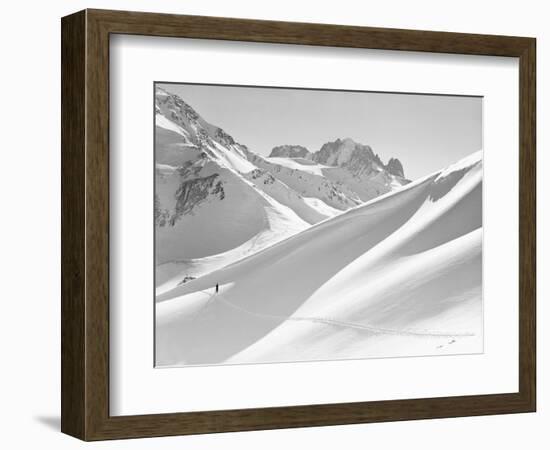 Lone Skier Shadowed by Mont Blanc-Philip Gendreau-Framed Photographic Print