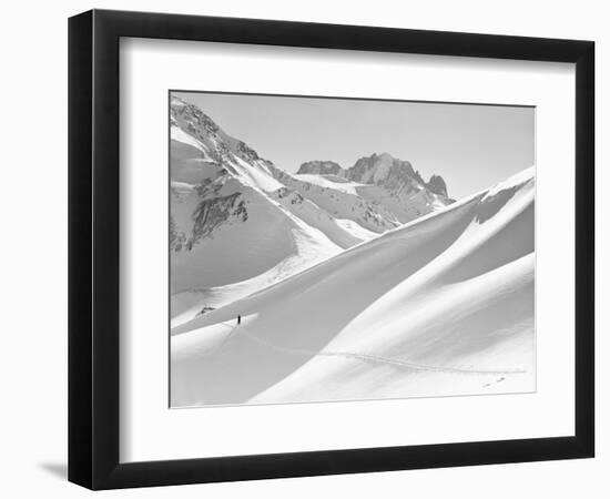 Lone Skier Shadowed by Mont Blanc-Philip Gendreau-Framed Photographic Print