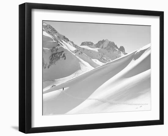 Lone Skier Shadowed by Mont Blanc-Philip Gendreau-Framed Photographic Print