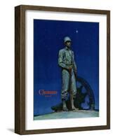 "Lone Soldier," December 25, 1943-Mead Schaeffer-Framed Premium Giclee Print