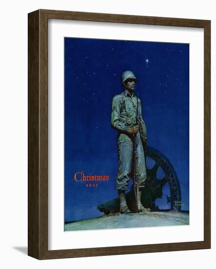 "Lone Soldier," December 25, 1943-Mead Schaeffer-Framed Premium Giclee Print